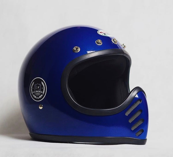 elders motorcycle helmet Elders Co Rocket Helmet Blue – Grifter Company