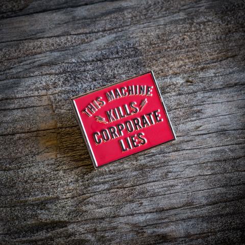 Corporate Lies Pin: Red