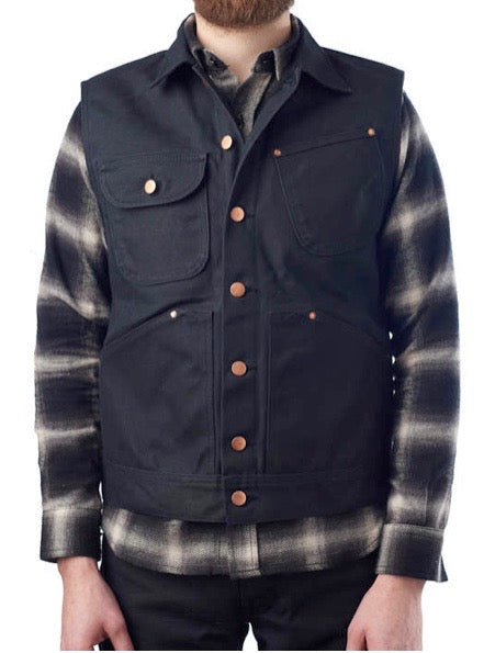 Mercy Supply Waxed Canvas Vest: Black