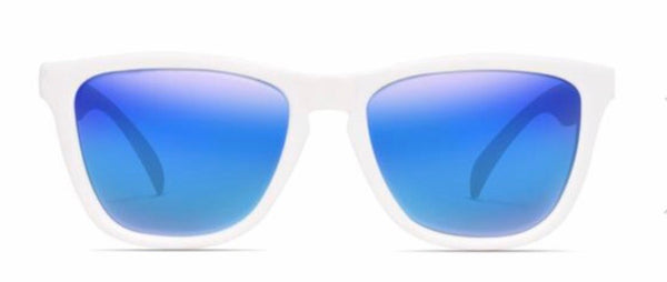 Nectar Sunglasses: Crux White/Blue Polarized