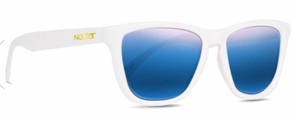 Nectar Sunglasses: Crux White/Blue Polarized