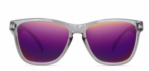 Nectar Sunglasses: Crux Clear Grey/Purple Polarized