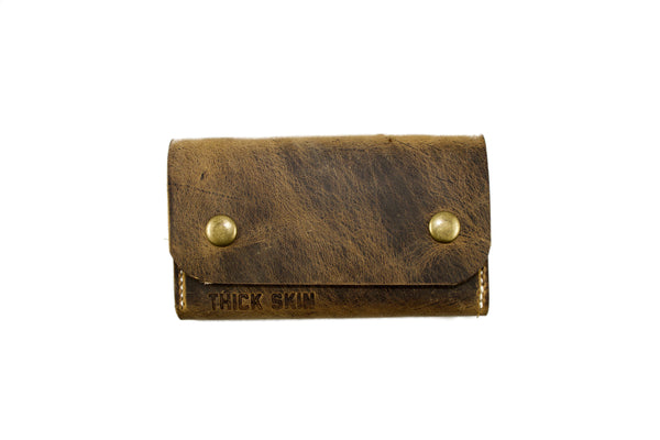 Thick Skin Leather Long Wallet Light Brown