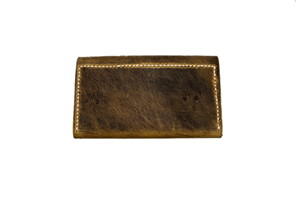 Thick Skin Leather Long Wallet Light Brown