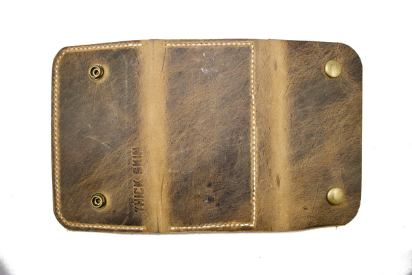 Thick Skin Leather Long Wallet Light Brown