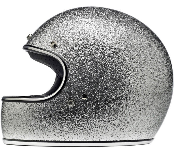 Biltwell Gringo DOT Helmet: Brite Silverflake