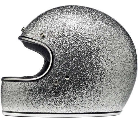 Biltwell Gringo DOT Helmet: Brite Silverflake