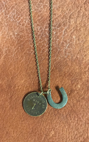 Rust Belt Americana Sparks Coin & Horseshoe Necklace