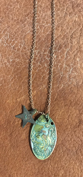 Rust Belt Americana Lion Head Fob Necklace