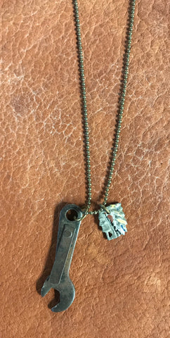 Rust Belt Americana REMY Wrench & Indian Necklace