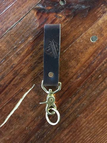 Mtn. Face Leather Key Lanyard Brown