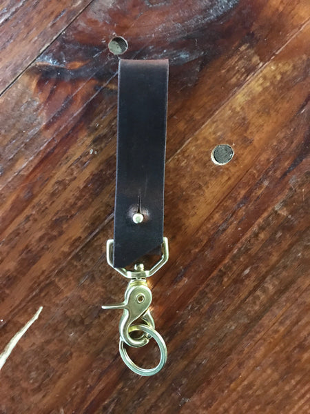 Mtn. Face Leather Key Lanyard Brown