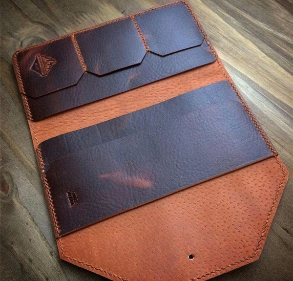 Mtn. Face Leather Clutch Wallet