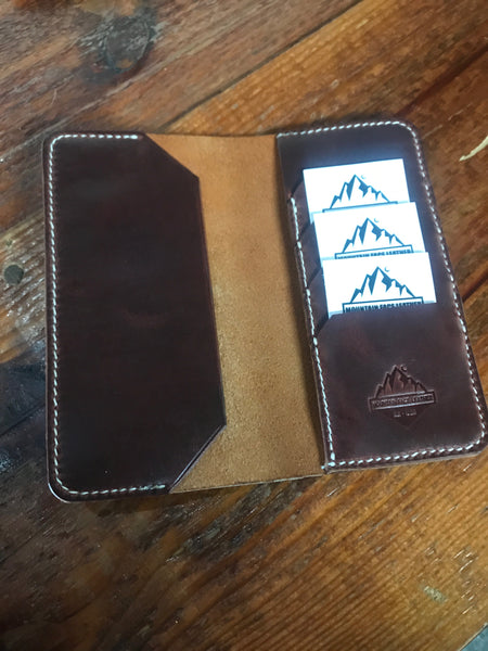 Mtn. Face Leathers Long Wallet: Dark Brown