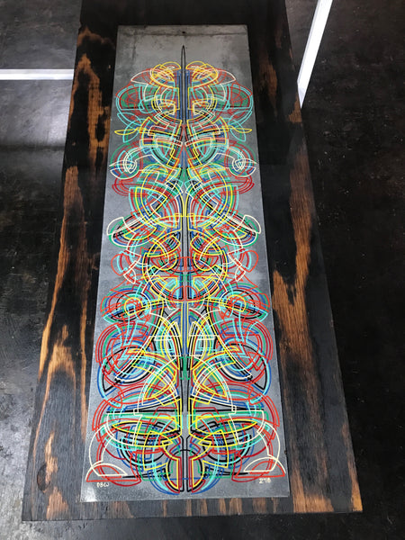 Original Pinstripe Artwork on Metal