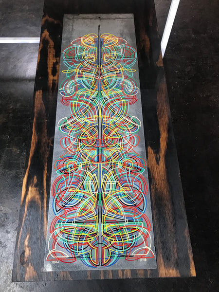 Original Pinstripe Artwork on Metal