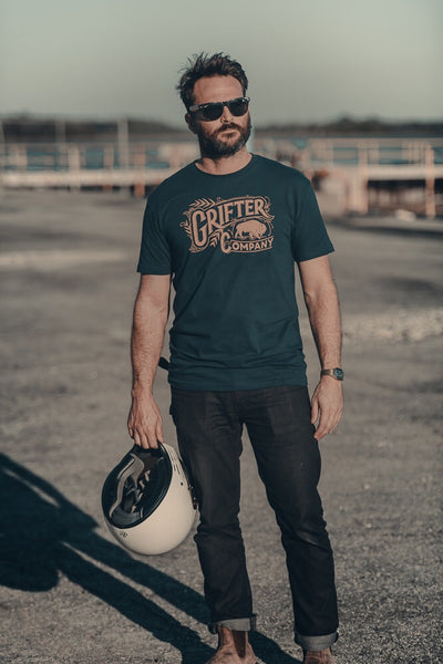 Bison Logo Shirt: Navy
